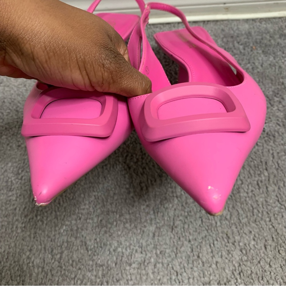 Chic Pink Slingback Heels - Picture 4 of 4